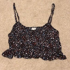 Ruched, spaghetti strap crop top